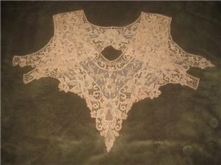 Antique Victorian Edwardian Natural Colored Lace Collar Yoke