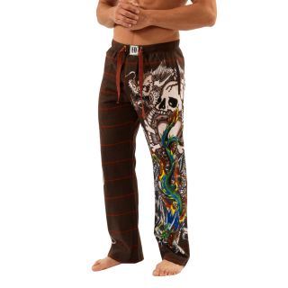 Ed Hardy Brown Mens All Over Stripe Pants