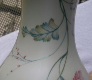 Rosenthal Handgemalt Floral Vase w Iridescent Matte Glaze 10 Inches