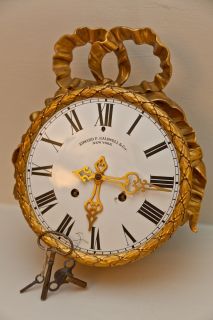 Edward F Caldwell Co New York Ormolu Gold Over Bronze Clock Circa 1905