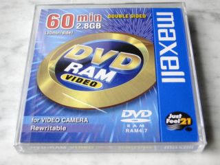 Maxell Mini Disc DVD RAM 4 7 Double Sided 2 8 GB 60 Minutes DRMS V28R