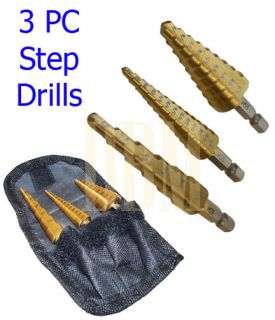 PC Titanium Step Drills Metals Plastic Wood Round Holes 6 9 13 Step