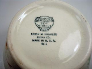 Vintage Edwin M Knowles Floral Sugar Bowl