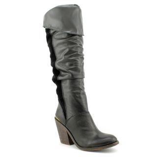 Lucky Brand Edina Womens Size 7.5 Black Leather Fashion   Knee High