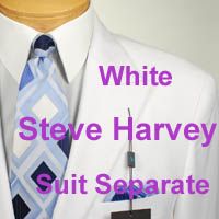 46L Steve Harvey 2B Suit Separate Solid White 46 Long Mens Suits Ss16