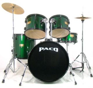 paco 5 piece drum set in green