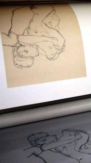 Egon Schiele Lithograph Lithographie Portrait of Edith Arms Nude 1918