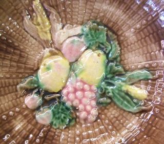 early 1900s fruit pattern majolica bowl3