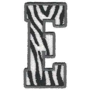 Zebra Print Letter Embroidered Iron on Patch