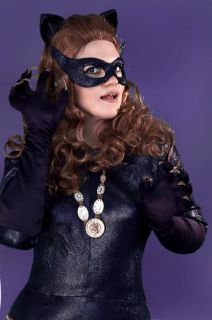 Catwoman Mask Ears Black Lurex 60s Batman Eartha Kitt