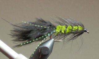  6 Olive Black Woolly Buggers Size 10