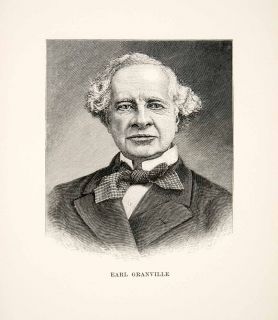  Wood Engraving Portrait Edward Frederick Leveson Gower Earl Granville