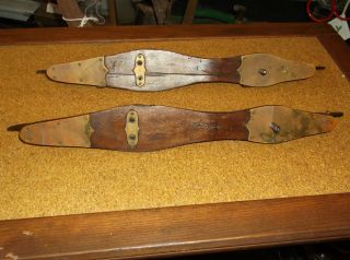 Rare and Unique 19th Century Antique Ice Skates with Brass Details