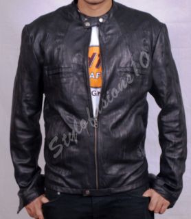 Oblow 17 Again Zac Efron Wrinkled Washed Real Leather Jacket