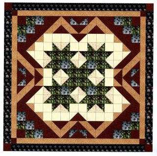 Easy Quilt Kit HeavenVariation Greens and Browns Pre cut Fabrics Ready