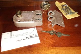 Vintage Eagle Dead Lock 3548 with Original Box and Keys Excellent