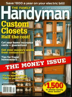  Handyman Magazine Money Issue/Custom Closet/Save $800 Electric Bill