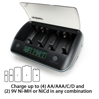  Universal Rapid LCD Battery Charger w USB Port for Duracell