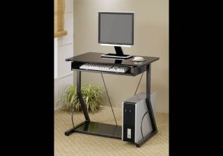 Black Metal Computer Desk Stand with Keyboard Tray