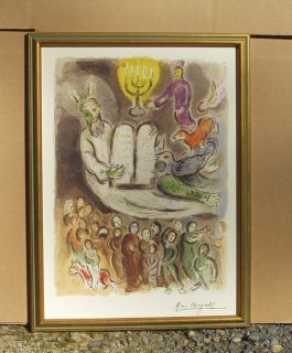  Signed Lithograph Moses Shows The Elders The Tablets of The Law