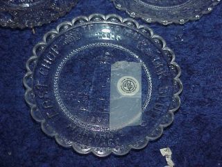Sandwich Glass Co Clear Glass Cup Plates Mayflower Telegraph Hill