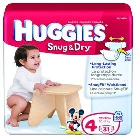  Huggies Snug and Dry Diapers Size 4 31 Count