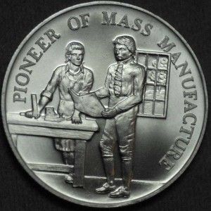  Art Commemorative Medal 1966 Eli Whitney 21 Sterling Silver 925