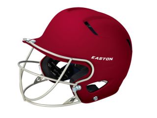 Easton Stealth Grip Batters Helmet with Fastpitch Softball Mask Maroon