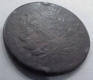  Large Cent Penny Made Into Hard Time Token Stamped  C C Dyer 
