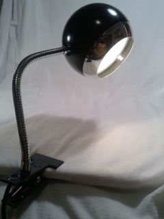 Vintage Clip Gooseneck Eyeball Electric Light Lamp Orb Space Age Mid