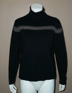 Eddie Bauer Black Turtleneck Sweater Size M Free US SHIP 561
