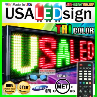 LED Sign 40 x 15 Outdoor Programmable Scroll Message Board 3 Color