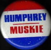 1968 Hubert Humphrey Ed Muskie Campaign Button Pin Musky Humphry HHH