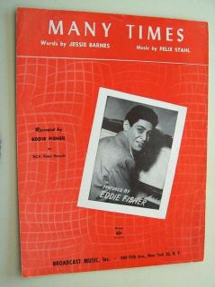 Many Times Vintage Sheet Music 1953 Eddie Fisher