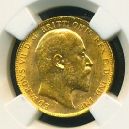 1909 P AUSTRALIA EDWARD VII GOLD COIN SOVEREIGN NGC CERTIF GENUINE