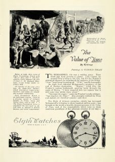 1922 Ad Elgin Watches Kronos Mohammed Meca 620 Ad Pocket Watch Antique