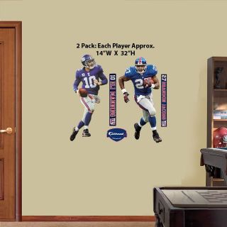 NY Giants 2 Player Collection NFL Team Fathead Jr Reusable Vinyl Wall
