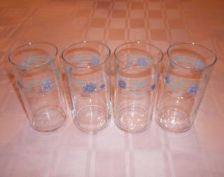 Lot of Four Corelle Simply Spring Drinking Glass Tumblers