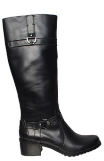 Anne Klein Womens Boots Edith Black Leather Sz 10 M