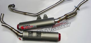 Dual EVO Full Exhaust Pipe Muffler KFX700 KFX 03 04 05