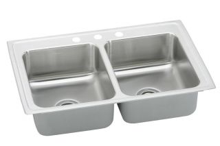 Elkay Gourmet Pacemaker Top Mount Double Equal Bowl Three Hole Kitchen