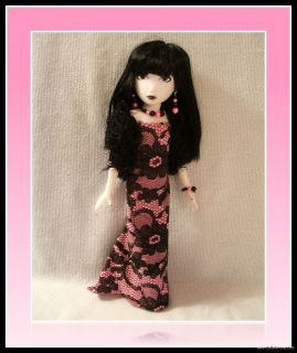 Handmade Fashion 4 Emily The Strange Doll Clothes Stole Gown Jewelry