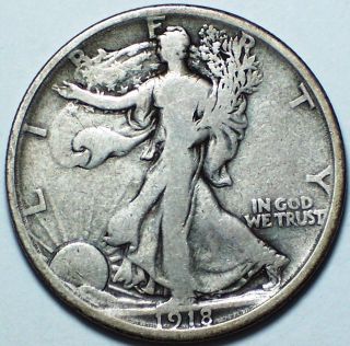 1918 s Walking Liberty Half Dollar 50¢ VG