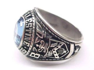 Sterling Silver Blue Stone 1984 East Palestine Bulldogs Class Ring Sz