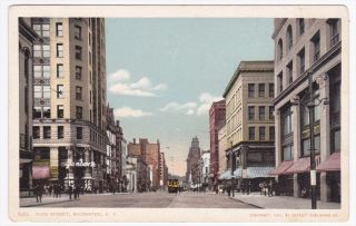 Rochester NY Main Street Detroit Publishing Co Colored Postcard