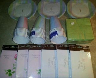 Lot Happy Engagement Party Invitations Plates Napkins Cups Thank You