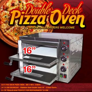 XL Double 16 Electric Pizza Oven Ceramic Stone Deck 220V Commercial