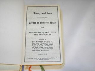 Old Vtg 1930 Holy Bible Holman Edition Order of Eastern Star Meridian