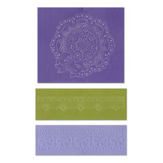  SCALLOP CIRCLE DOILY SET Embossing Folders Textured Impressions 657762
