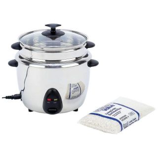 stainless steel interior exterior electric rice cooker steamer 700